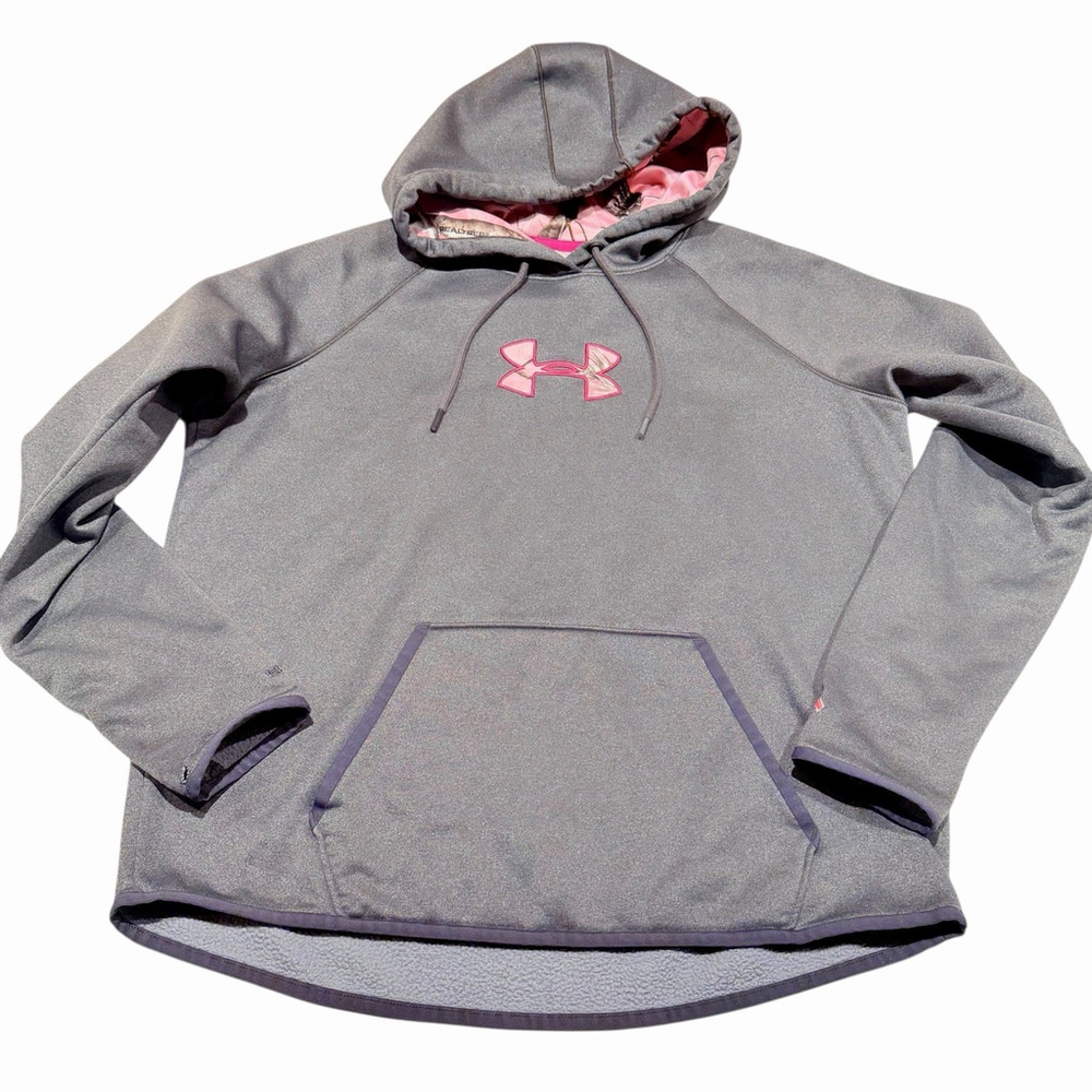 Under Armour Hoodie‎ Women’s Breast Cancer Logo Black/Pink Cold Gear Medium